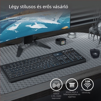Vezeték nélküli billentyűzet és egér készlet, modell 1300, Fox, USB billentyűzet- és USB egér interfészek