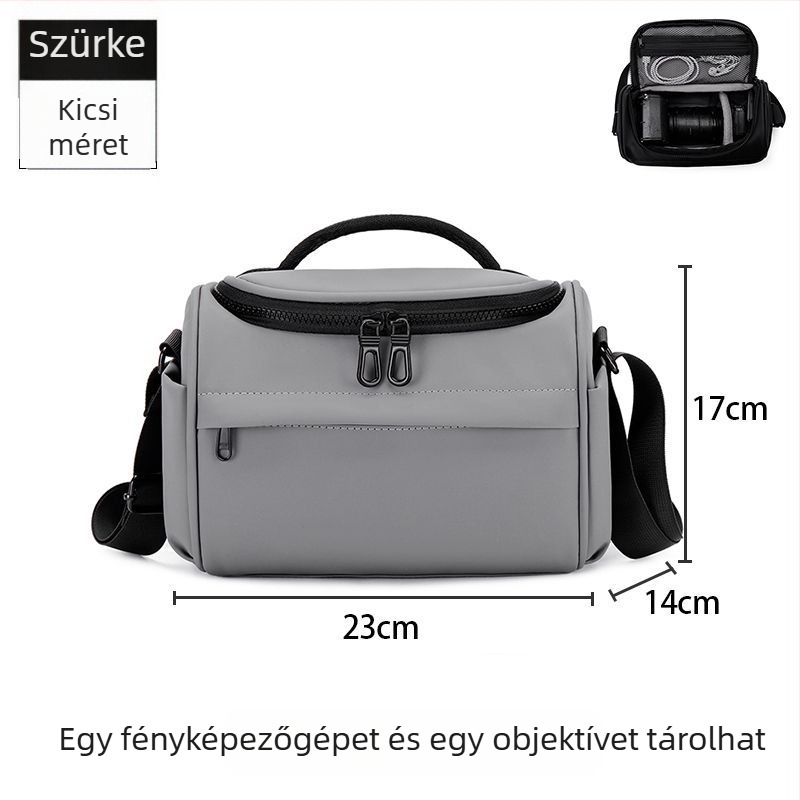 Fényképezőgép táska – vízálló, kopásálló, megkönnyíti a használatot; PU anyag; DSLR és tükrömentes kamerákhoz; válltáska utazásokhoz; görbült vállpánt; Nyár 2025