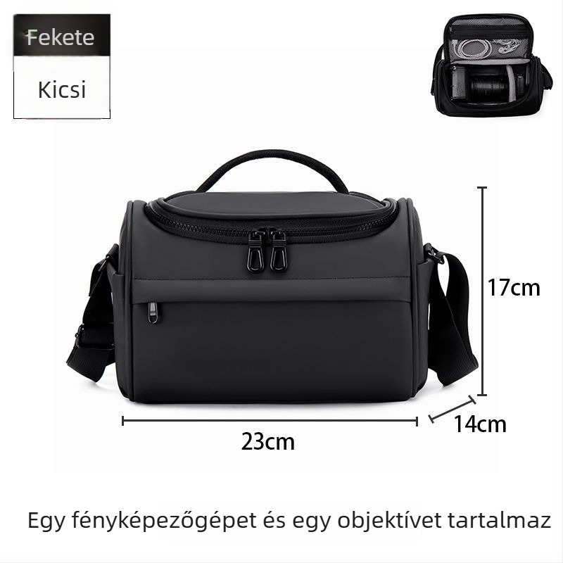 Fényképezőgép táska – vízálló, kopásálló, megkönnyíti a használatot; PU anyag; DSLR és tükrömentes kamerákhoz; válltáska utazásokhoz; görbült vállpánt; Nyár 2025