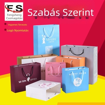 Kraft papírból készült ajándéktáska logónyomtatással — ofszetnyomtatás, kézitáska forma