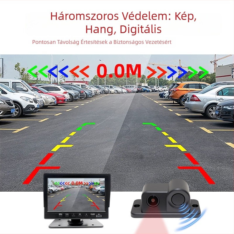 12V Hátsó radar kamera, 1080P AHD, 2-in-1 integrált, Modell W-017