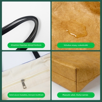 Kraftpapírtáska logónyomtatással, offset nyomtatás, kézitáska forma