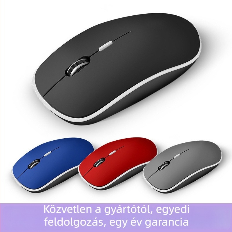 Vezeték nélküli egér 2.4G+Bluetooth, 1000dpi, 4 gomb, USB interfész, ergonikus kialakítás