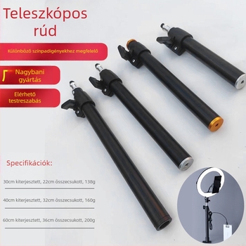 Telefonhoz tartozó állvány teleszkópos rúddal, gömbfej, teherbírás 2-5 kg, két részes kialakítás