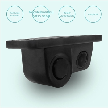 2-in-1 hátrameneti radar autóhoz vizuális képi megjelenítéssel — HD 1280x720, 12V, 170° állítható, AV video jel