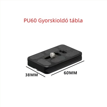 Youle Pu60 gyorskioldó lemez, CNC megmunkált alumínium ötvözet, 16–20 kg teherbírás, Gömbfej kompatibilis