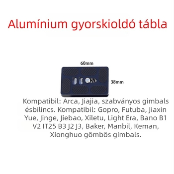 Youle Pu60 gyorskioldó lemez, CNC megmunkált alumínium ötvözet, 16–20 kg teherbírás, Gömbfej kompatibilis