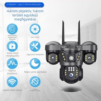 PTZ megfigyelő kamera, beltéri használat, 325° vízszintes elforgatás, 90° függőleges elforgatás, 20°/s vízszintes sebesség, 0.1–50°/s függőleges sebesség, ABS ház, falra szerelhető