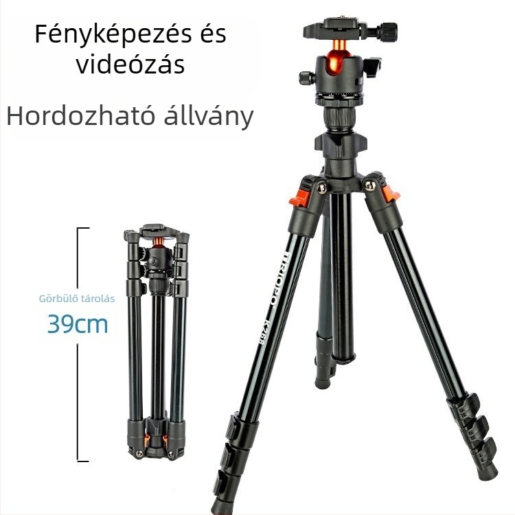 TRIOPO K268+KJ36 Tripod gömbfejjel, 4 részre osztott, teherbírás 2-5 kg, tömeg 1,2 kg, gyorskioldó lemez