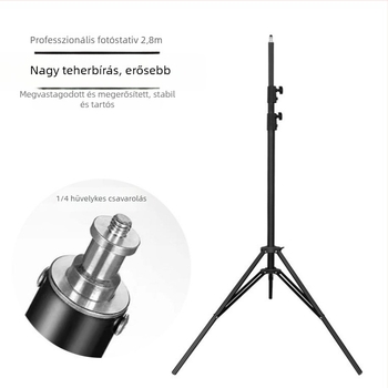 Fényállvány fotózáshoz, 3 részes, alumínium ötvözet, hidraulikus gimbal PTZ, teherbírás 6–10 kg
