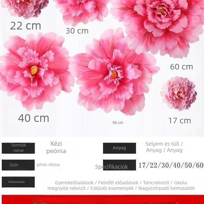 Runwei kézzel fogható selyem virág tánc kellék, egyetlen ágú, felnőtteknek, alkalmas Yangko-hoz és a négyszögletes tánc számára