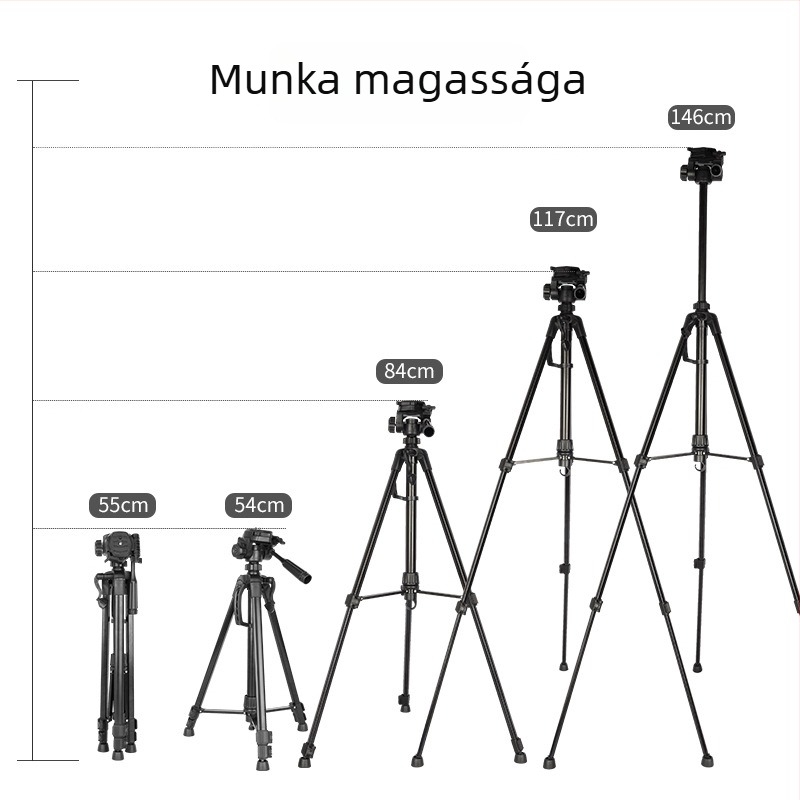 Kamera tripod 3520: PTZ hidraulikus gimbal, 3 részes, teherbírás 16-20 kg, vasból készült kivitel