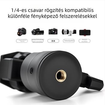 Universal mobilteljes közvetítéshez világító tartó, 360° függőleges forgatás, 180° vízszintes forgatás, 1/4 hüvelykes csatlakozás, PA anyag, 50 g