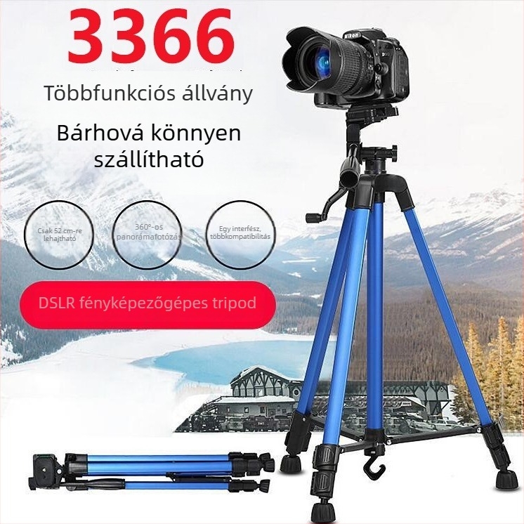 Mobiltelefonhoz készült állvány 3D fejjel élő közvetítéshez (3 részes, alumínium ötvözet, teherbírás 2-5 kg)