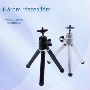 Háromszekciós állvány, fém kivitelezés, 3D-s gimbal, teherbírás 2 kg alatt