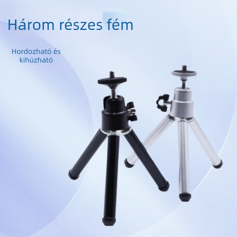 Háromszekciós állvány, fém kivitelezés, 3D-s gimbal, teherbírás 2 kg alatt