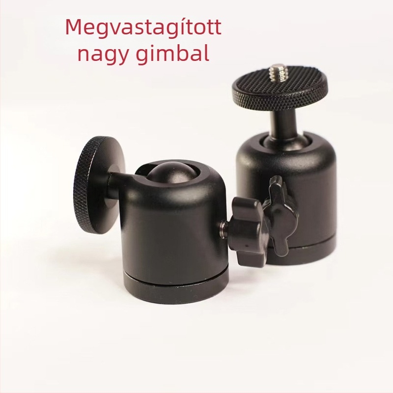 Alumínium ötvözetű projektor gimbal záró mechanizmussal, 360° függőleges forgás, 90° vízszintes forgás, 1/4"-20 menetcsatlakozás, tömeg 101 g