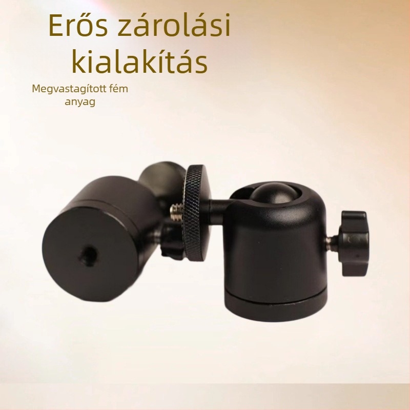 Alumínium ötvözetű projektor gimbal záró mechanizmussal, 360° függőleges forgás, 90° vízszintes forgás, 1/4"-20 menetcsatlakozás, tömeg 101 g