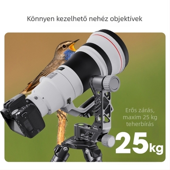 SLR kamera kantilever PTZ tartó panorámafotózáshoz, 360° vízszintes forgás, alumíniumöntvény, 1,04 kg