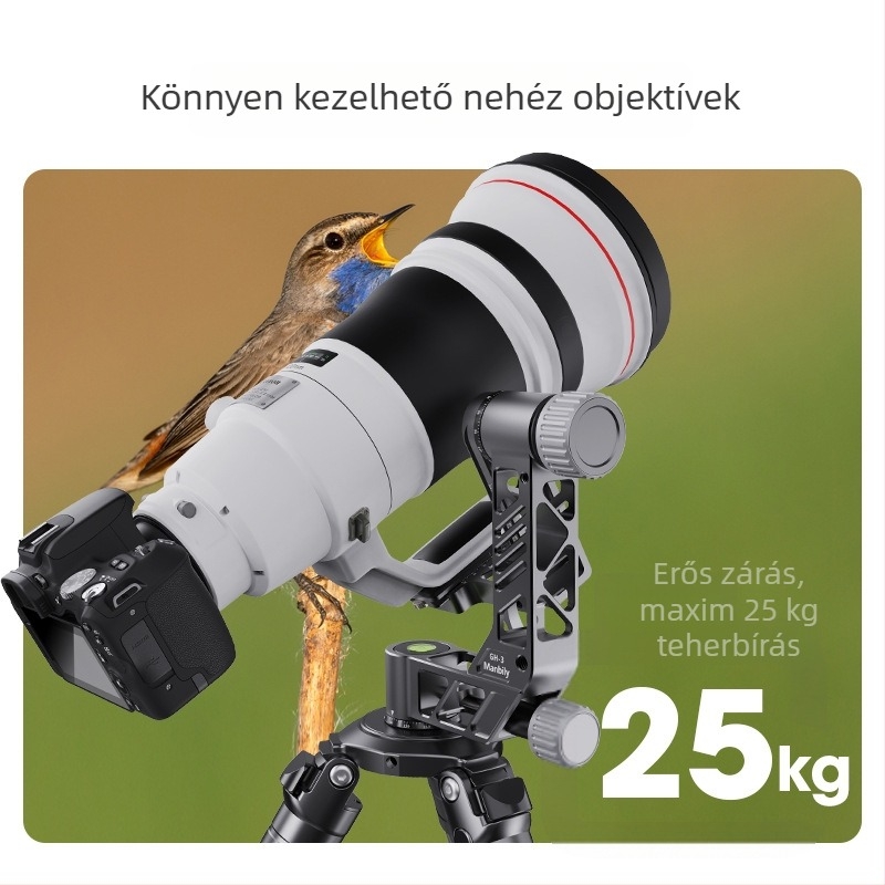 SLR kamera kantilever PTZ tartó panorámafotózáshoz, 360° vízszintes forgás, alumíniumöntvény, 1,04 kg