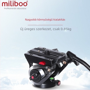 Miliboo 801 Második Generációs Professzionális PTZ Fej Hidraulikus Csillapítással - Alumíniumötvözet, 360° vízszintes, 165° függőleges, 10 kg, Mibo-kompatibilis