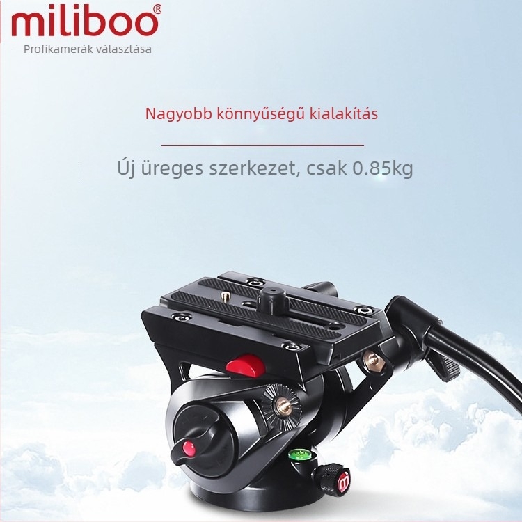 Miliboo 801 Második Generációs Professzionális PTZ Fej Hidraulikus Csillapítással - Alumíniumötvözet, 360° vízszintes, 165° függőleges, 10 kg, Mibo-kompatibilis