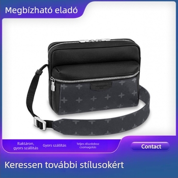 Férfi keresztpántos bőr táska – utcai divat, elegáns irattáska 8 hüvelykes laptophoz