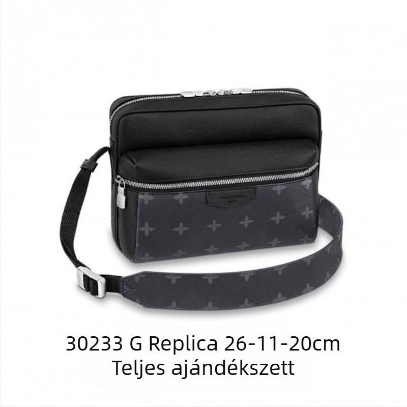 Férfi keresztpántos bőr táska – utcai divat, elegáns irattáska 8 hüvelykes laptophoz