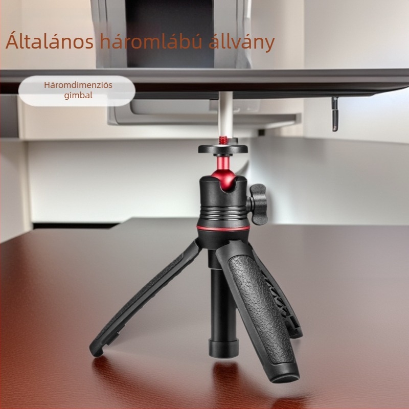 Telefonhoz tartozó állvány klippel és hideg cipővel, univerzális E-klip rögzítés, 3 részes alumínium ötvözet, teherbírás 2-5 kg, súly 250 g