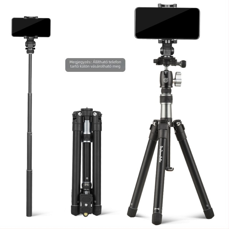Tripod gömbfejjel, 5-szekciós alumínium ötvözet, gyorsoldó lemez, Light Age Q160D, teherbírás kevesebb mint 2 kg