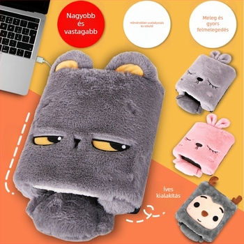 Melegedő egérpad USB-s tápegységgel, textil anyagból, csuklótámasz