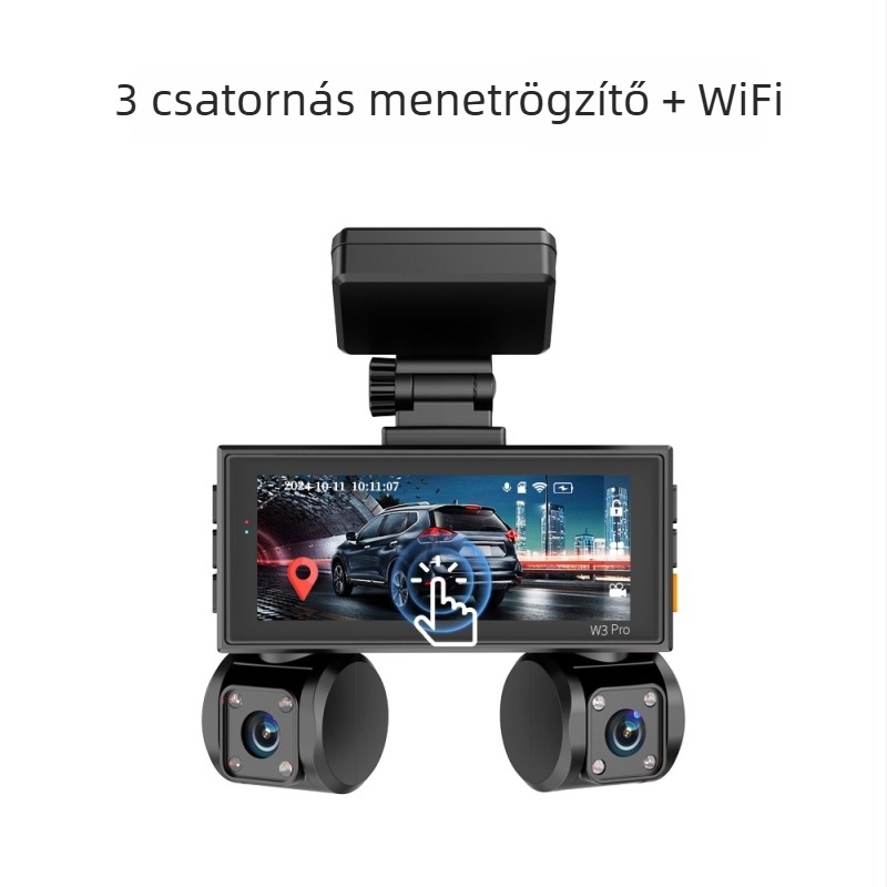 Új 2K négyszálas dashcam 3,16 hüvelykes HD érintőképernyővel, Wi‑Fi és Radar Guard