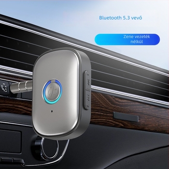 Bluetooth autós audió vevő USB-C interfésszel, 5V tápegység, ciklikus lejátszás, ABS ház, modell W1/W2