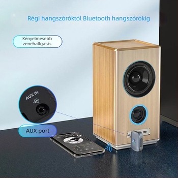 Bluetooth autós audió vevő USB-C interfésszel, 5V tápegység, ciklikus lejátszás, ABS ház, modell W1/W2