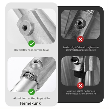 Rozsdamentes acél fotózás világítási állvány teleszkópos kereszttartóval, 3-szekciós oszlop, teherbírás 15 kg, csőátmérő 25–35 mm, súly 2,3 kg