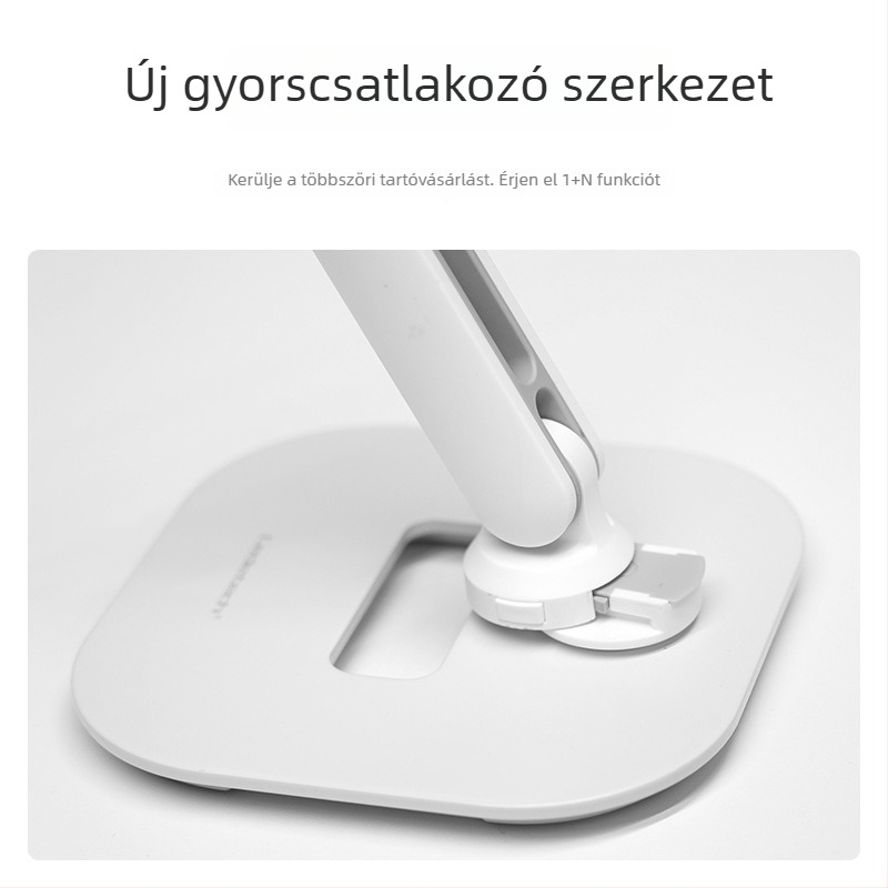 Asztali állvány telefonra és tabletre, összecsukható, QR2 Gen gyorskioldó, állítható magasság felvételhez és online órákhoz