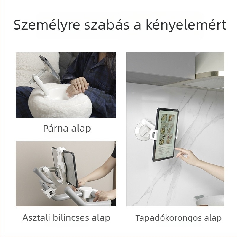 Asztali állvány telefonra és tabletre, összecsukható, QR2 Gen gyorskioldó, állítható magasság felvételhez és online órákhoz