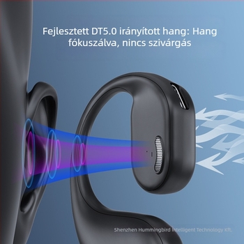 Zajcsökkentéses vezeték nélküli Bluetooth fülhallgató, hosszú üzemidő, digitális kijelző, Bluetooth 5.3, fülhorgos kialakítás autó és sport használatra