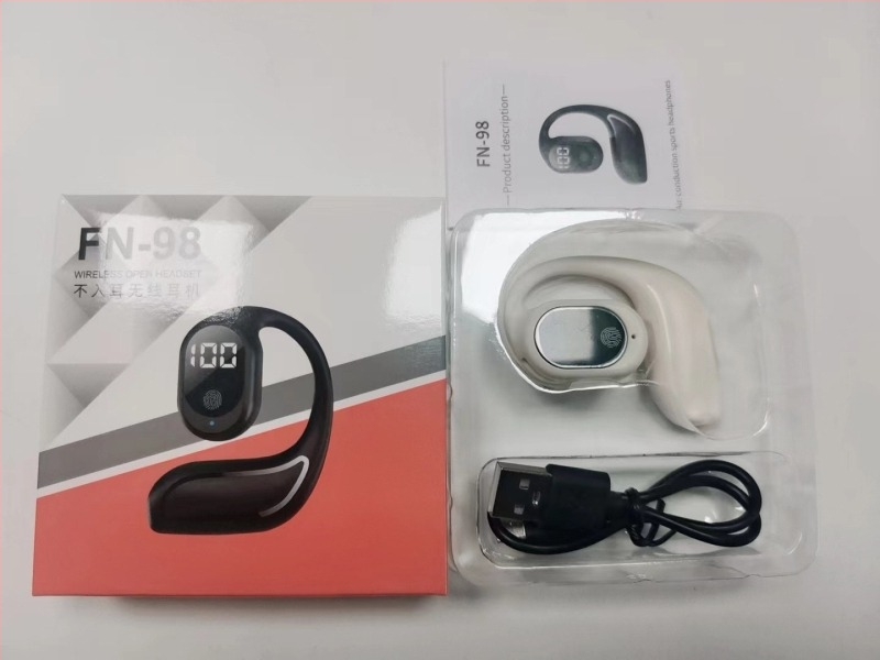 Zajcsökkentéses vezeték nélküli Bluetooth fülhallgató, hosszú üzemidő, digitális kijelző, Bluetooth 5.3, fülhorgos kialakítás autó és sport használatra