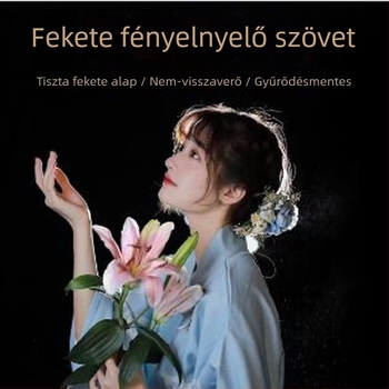 Termékfotózás háttere – fényelnyelő szövet, flockolt felület, anyag: szövet