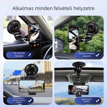 Universális ABS autótartó vákuumos csészével navigációhoz, selfiehez és élő videófelvételhez
