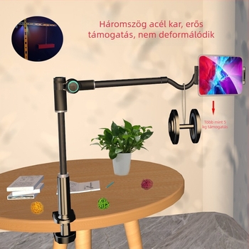 Lychee Lazy Stand — Univerzális cantilever telefon/tablet tartó, fém+ABS, forgatható és összecsukható