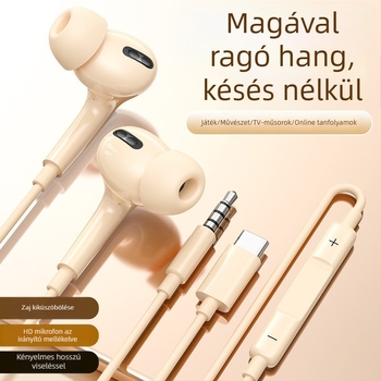 Type-C vezetékes, in-ear fejhallgató játékokhoz, kompatibilis Huawei, Oppo, Vivo és Honor