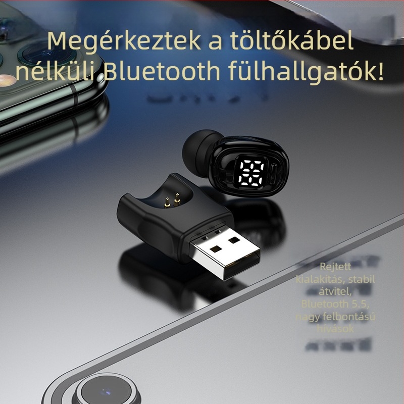 Autós Bluetooth fülhallgató, in-ear, vezeték nélküli töltés, aktív zajcsökkentés, magánmodell
