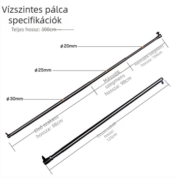 Teleszkópos háttérkeresztrúd, alumíniumötvözet, egyetlen keresztrúd