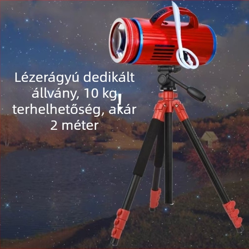 Éjszakai horgászat világító állvány, alumíniumötvözet, teherbírás 6–10 kg, 3D gimbál, 4 részest kivitel, gyorskioldó tálca