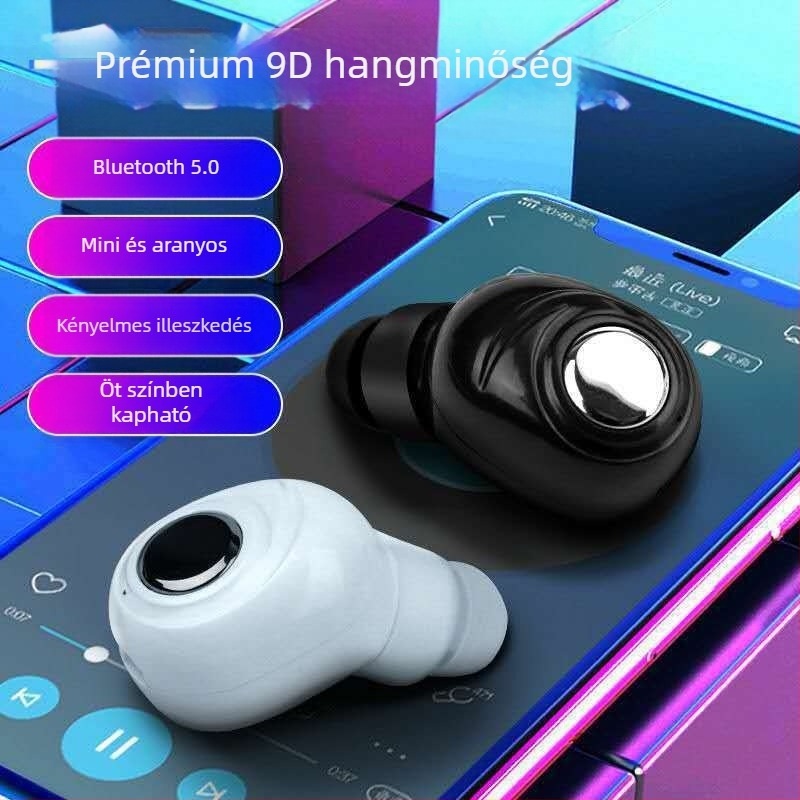 L16 vezeték nélküli Bluetooth fülhallgató, mono in-ear kialakítás, autóhoz, sztereó hang, Bluetooth 5.0, IPX4, akár 4 óráig