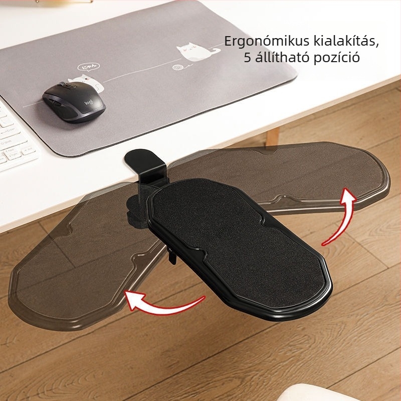 Számítógépes kéztámasz forgatható kar-támogatóval – modell 9112, PVC, egylapos asztali matt, egérpad és számológép funkcióval, injekciós öntés
