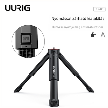 TP-05 Mini Kiterjeszthető Telefon Tripod – 2-szakaszos, ABS, Súly 0,08 kg, Teherbírás legfeljebb 2 kg
