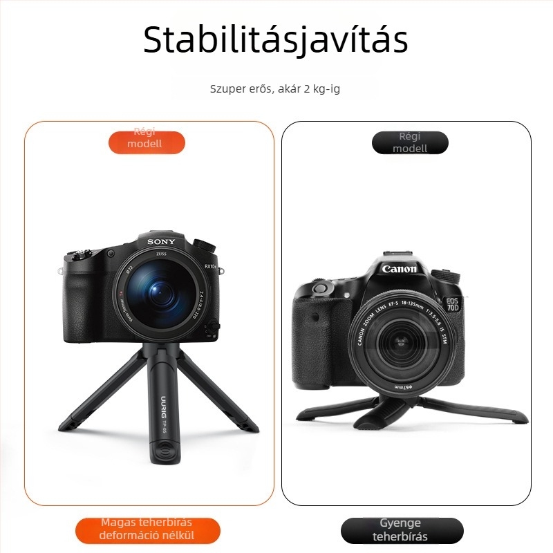 TP-05 Mini Kiterjeszthető Telefon Tripod – 2-szakaszos, ABS, Súly 0,08 kg, Teherbírás legfeljebb 2 kg